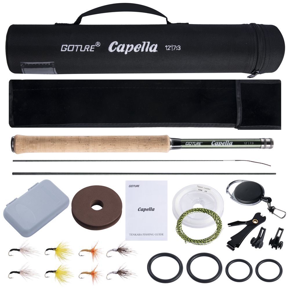 Fishing Rod Carbon Fiber - Goture Tenkara يطير الصيد رود كومبو