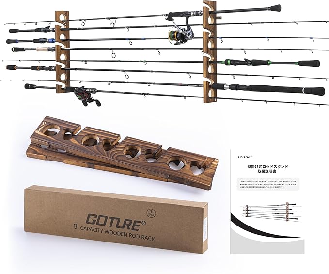 Goture الخشب الصيد رود حامل 8  - مراجعة Fishing Rod Rack وسعره