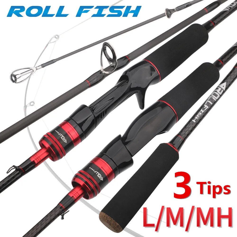 ROLLFISH 3 نصائح الطاقة L/M/MH - مراجعة Fishing Rod Spinning وسعره