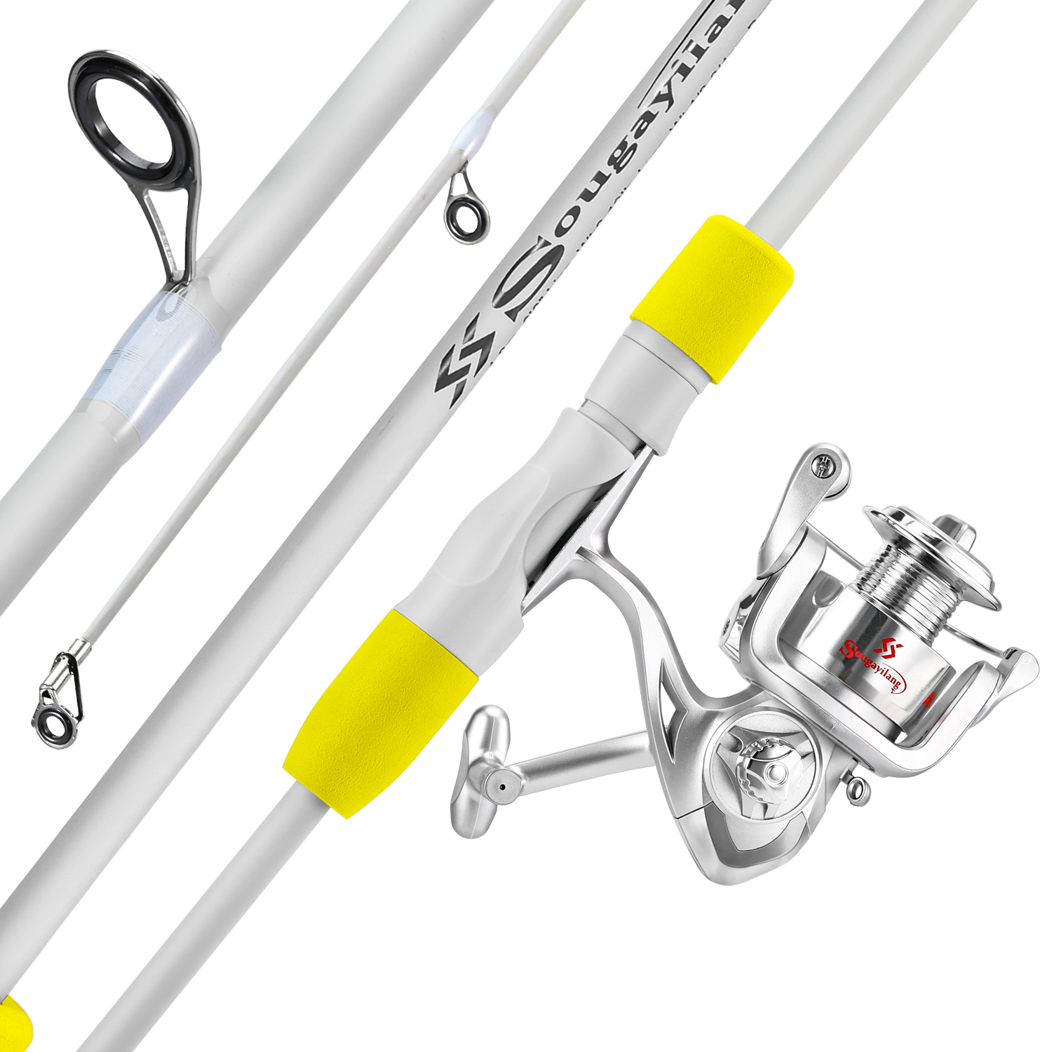 Sougayilang 2 قسم الغزل الصيد  - مراجعة Fishing Rod Carbon Fiber وسعره
